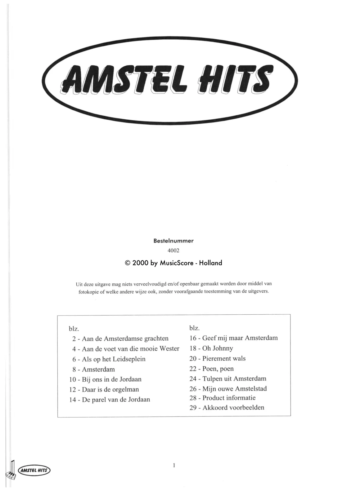 Voorbeeldpagina uit Amstel Hits