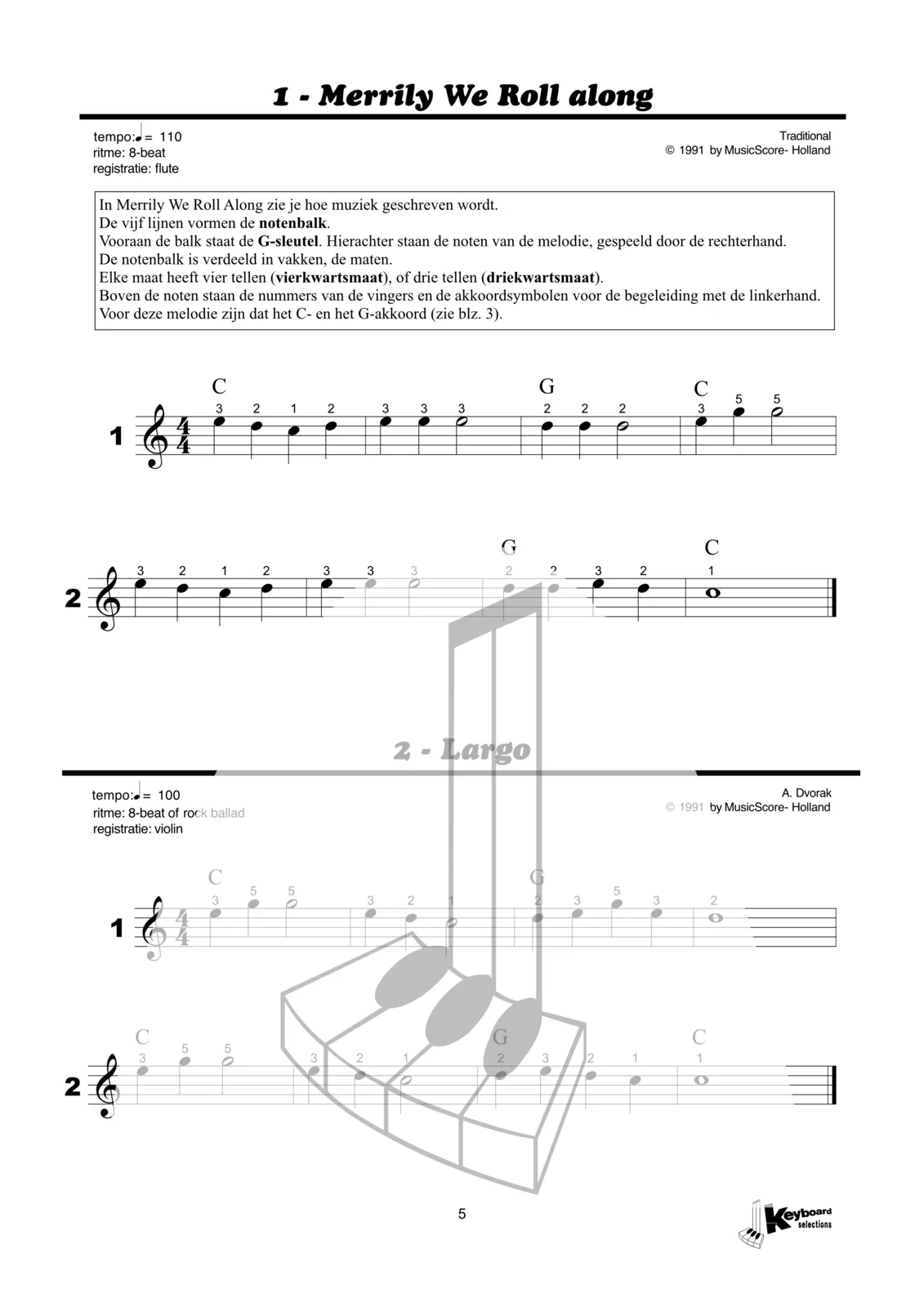 Voorbeeldpagina uit Keyboard Selections 1
