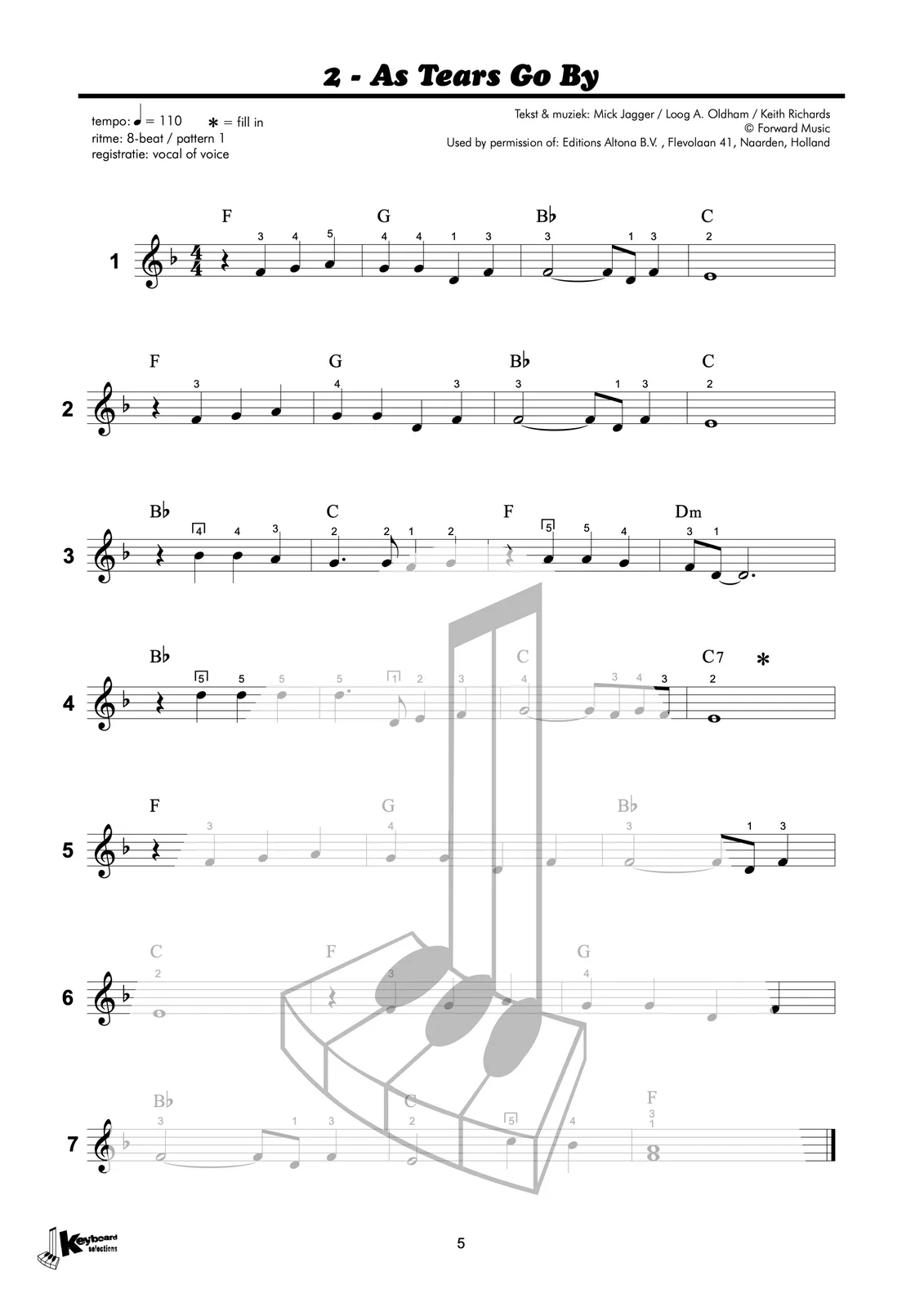 Voorbeeldpagina uit Keyboard Selections 3