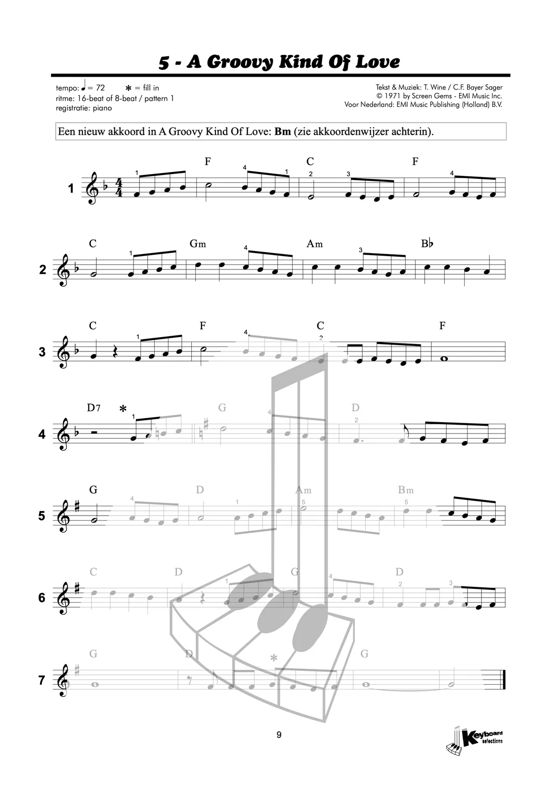 Voorbeeldpagina uit Keyboard Selections 5