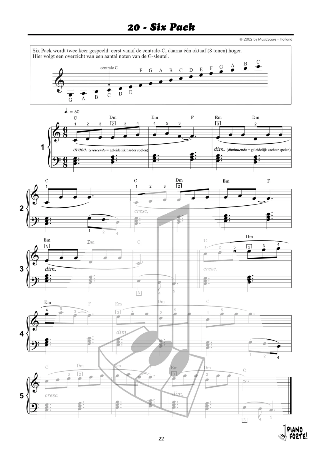 Voorbeeldpagina uit Piano Forte! 2