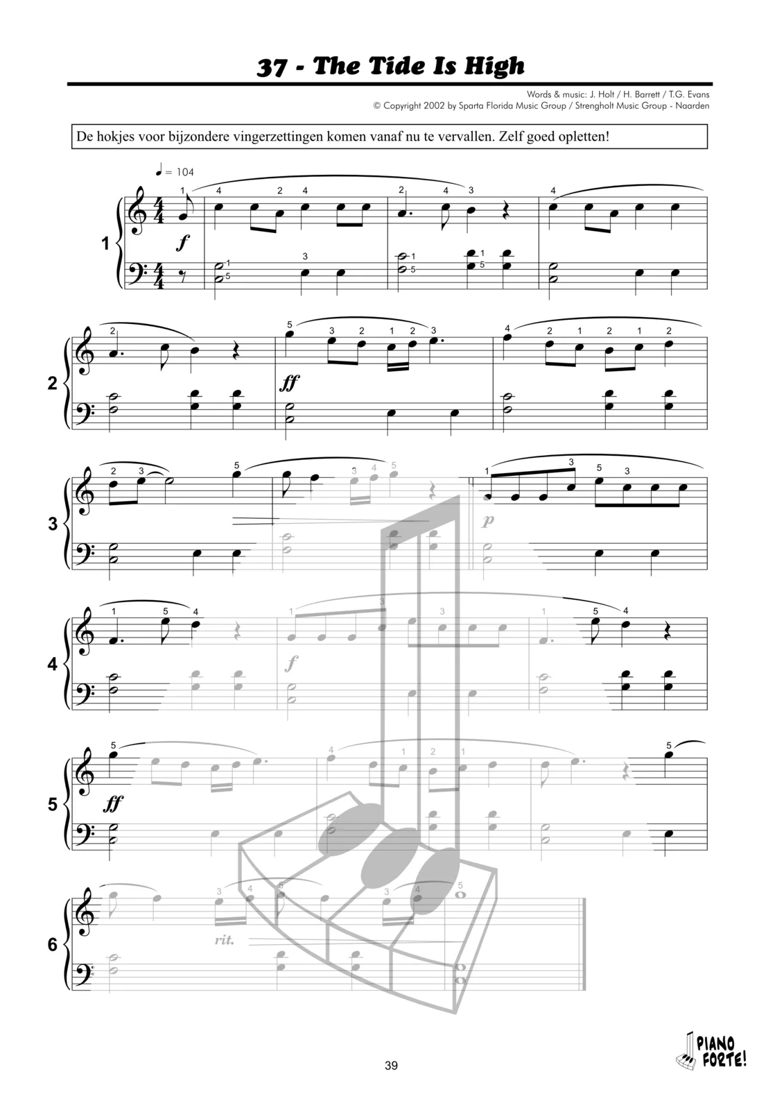 Voorbeeldpagina uit Piano Forte! 2