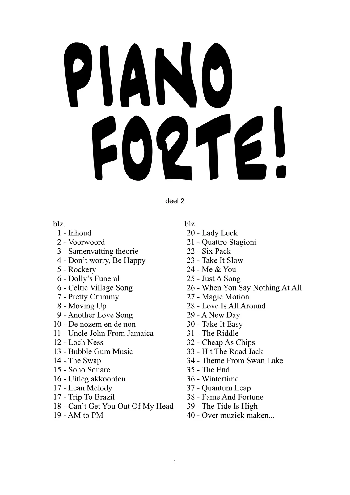 Voorbeeldpagina uit Piano Forte! 2
