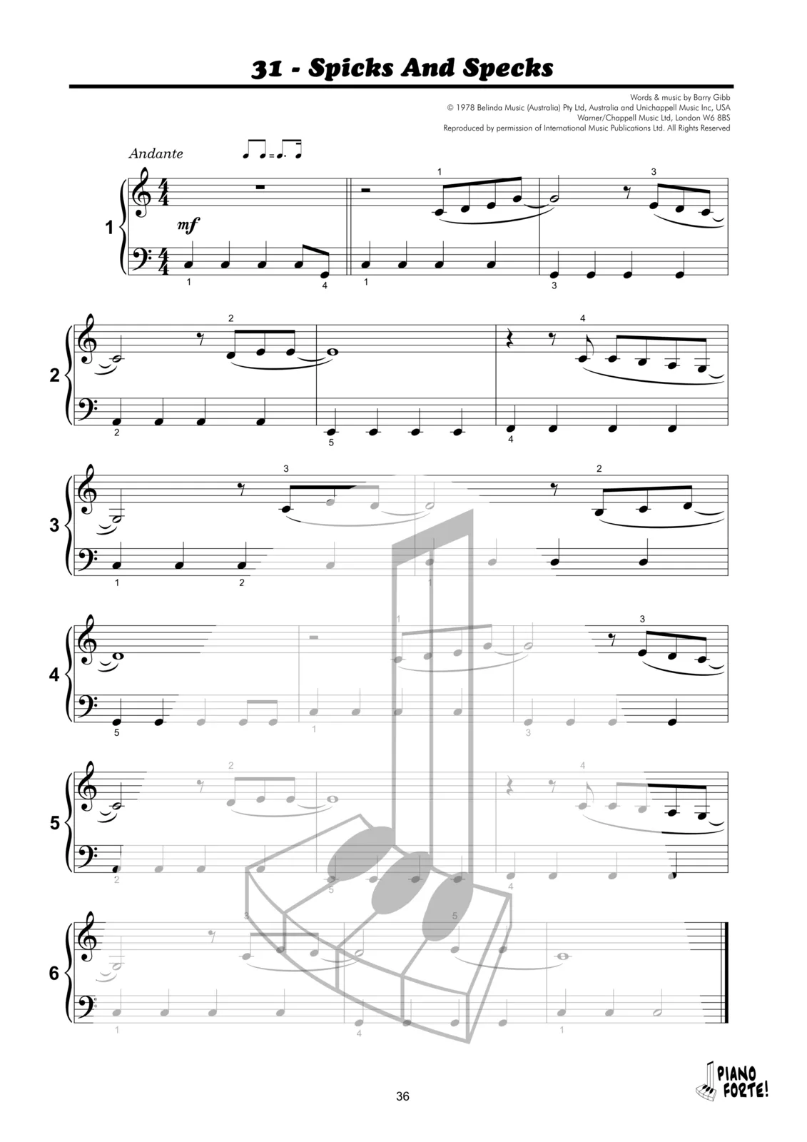 Voorbeeldpagina uit Piano Forte! 3