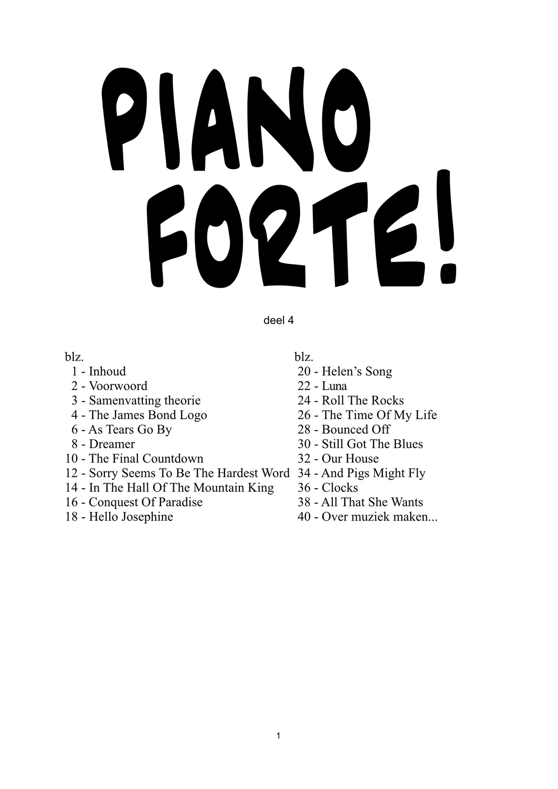 Voorbeeldpagina uit Piano Forte! 4